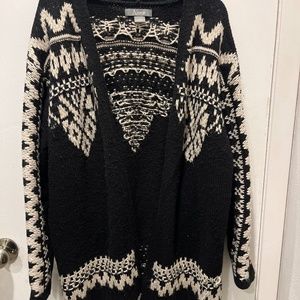 Black and White Cardigan Sweater